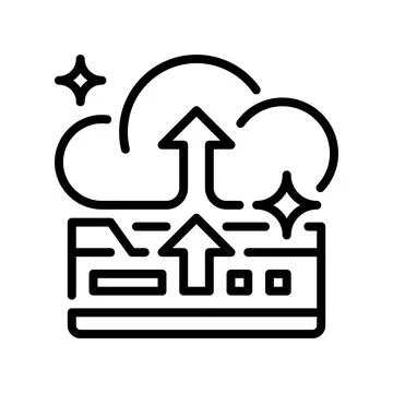 Data Backup Line Icon, Outline Symbol for File Protection, Storage Safety, .. Stock Illustration