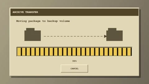 Data backup progress bar animation on computer screen Stock Footage 346926316