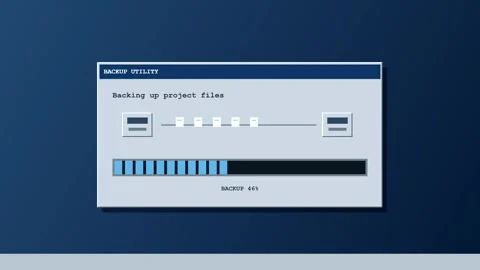 Data backup progress bar on computer screen stock footage Stock Footage 346926396