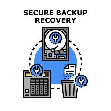 Data backup recovery protection and secure storage Stock Illustration