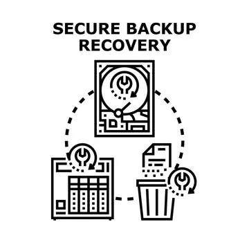 Data backup recovery protection and secure storage Stock Illustration