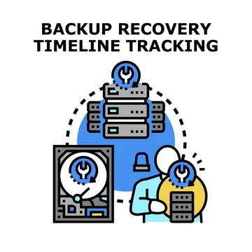Data backup recovery timeline tracking concept イラスト素材