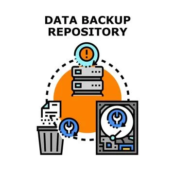 Data backup repository concept for digital security 스톡 일러스트