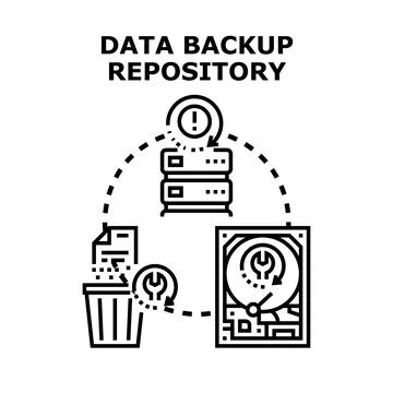 Data backup repository concept for digital security 库存插图