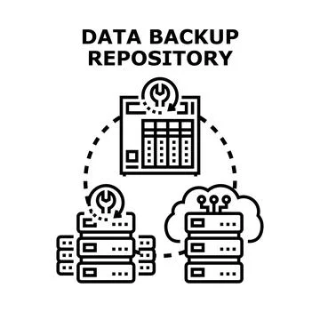 Data backup repository system maintaining digital information イラスト素材