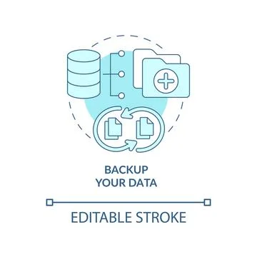 Data backup to save information concept icon Illustrazione stock