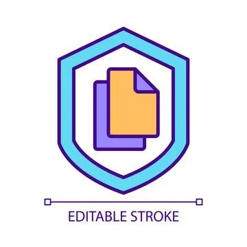 Data backup service to protect information RGB color icon Stock Illustration