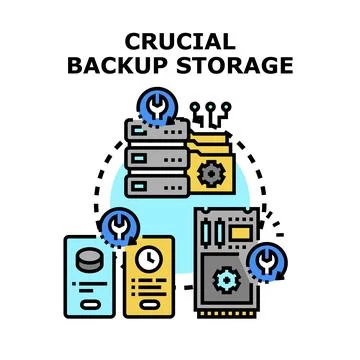 Data backup storage and server maintenance concept Stock Illustration