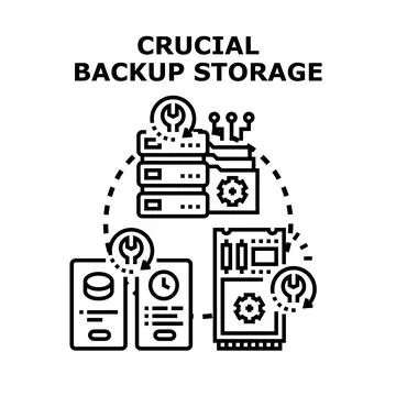Data backup storage and server maintenance concept Stockillustratie