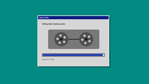 Data backup utility progress bar animation Stock Footage 347390936
