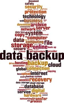 Data backup word cloud Stock Illustration