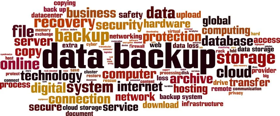 Data backup word cloud Stock Illustration