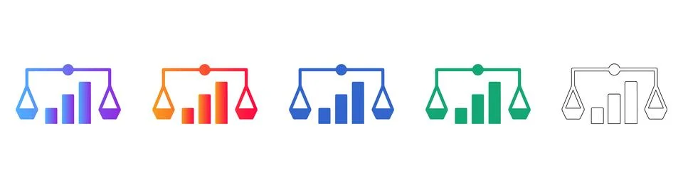 Data Balance Comparison Analytics Icons Stockillustratie
