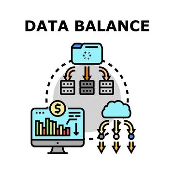 Data balance concept illustrating digital information processing Stock Illustration