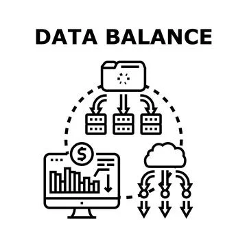 Data balance concept illustrating digital information processing Stock Illustration