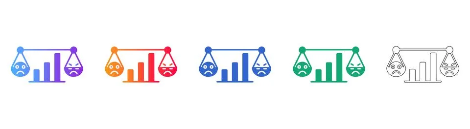 Data Balance Scale Comparison Graphic Stock Illustration