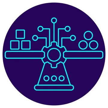 Data Balancing Icon. Minimalistic neon outline Illustrazione stock