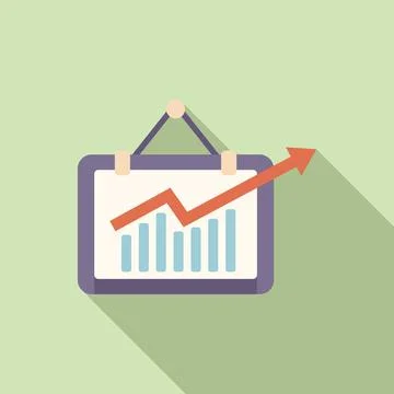 Data banner icon flat vector. Digital business イラスト素材