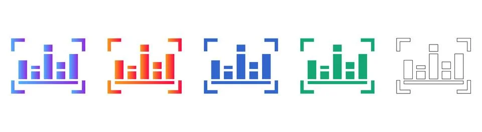 Data Bar Chart Analytics Icons Illustrazione stock