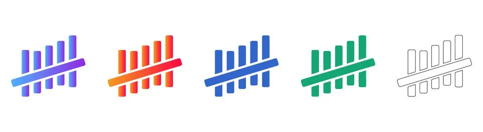 Data Bar Chart Trends and Analytics Icons Stock Illustration