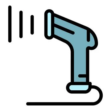Data barcode scanner icon color outline vector Illustrazione stock