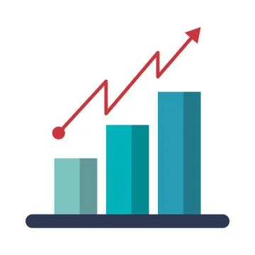 Data bars graph isolated Illustrazione stock
