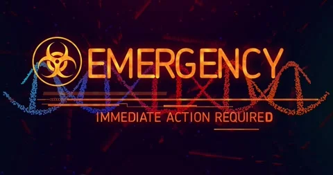 Data bars sliding alert revealing EMERGENCY biohazard left helix shifting 動画素材 331872154
