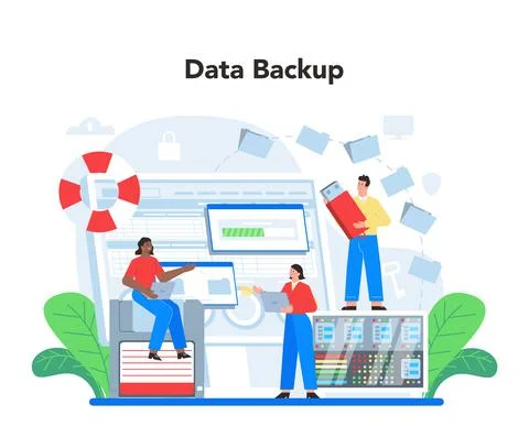 Data base administrator concept. Admin or manager working Stock Illustration