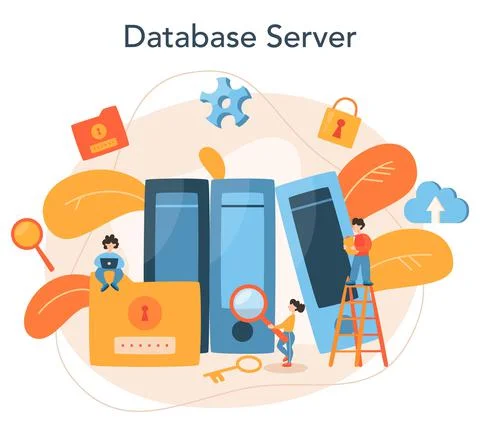 Data base administrator concept. IT professional specialist Stock Illustration