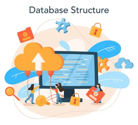 Data base administrator concept. IT professional specialist Stock Illustration