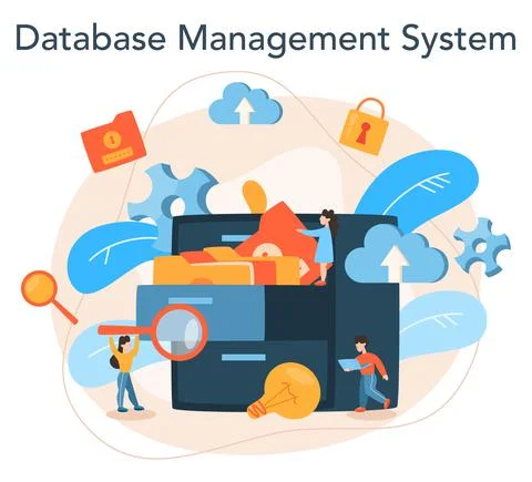 Data base administrator concept. IT professional specialist Stock Illustration