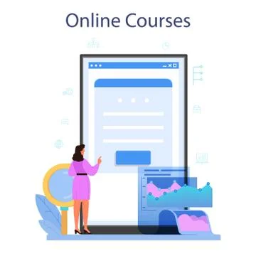 Data base administrator online service or platform. Female and male Illustrazione stock