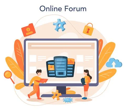 Data base administrator online service or platform. IT Stock Illustration