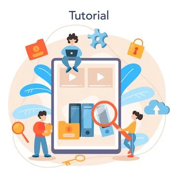 Data base administrator online service or platform. IT Illustrazione stock