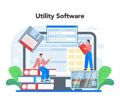 Data base administrator online service or platform. Admin or manager Illustrazione stock