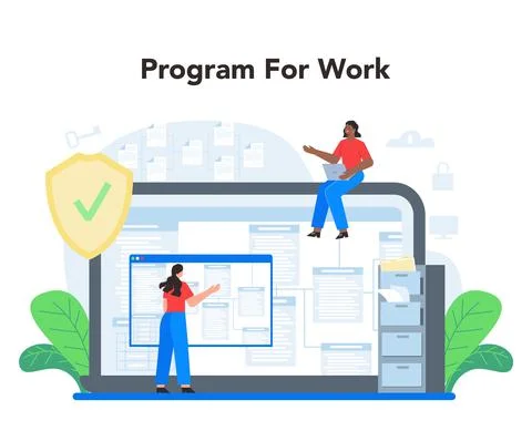 Data base administrator online service or platform. Admin or manager 스톡 일러스트