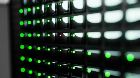 Data base ai learning server red led light blink Vídeos de archivo 248485416