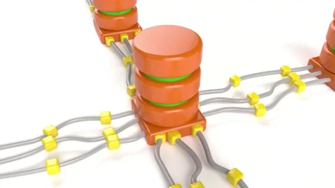 Data base backup disks digital technology plastic Stock Footage 319695415