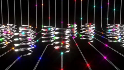 Data base big date curve glass line color neon led pulse able to loop endless Stock Footage 309875533