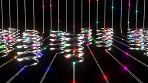 Data base big date curve glass line color neon led Stock Footage 310120800