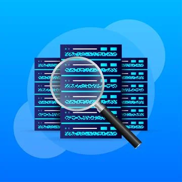 Data base, cloud. Network servers computer hardware technology decorative Illustrazione stock