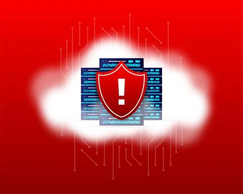 Data base, cloud. Network servers computer hardware technology decorative Illustrazione stock