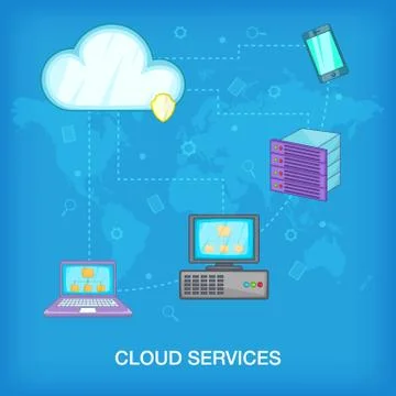 Data base concept, cartoon style Stock Illustration