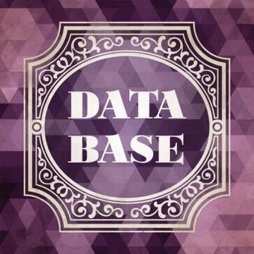 Data Base Concept. Vintage design. Illustrazione stock