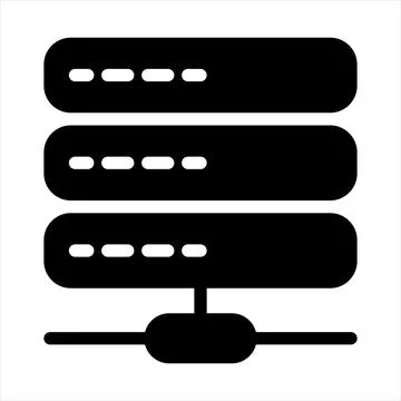 Data base glyph icon vector illustration isolated on white background Illustrazione stock