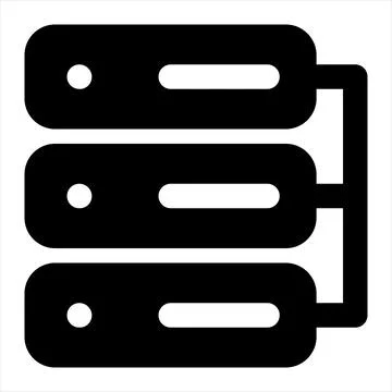 Data base glyph icon vector illustration isolated on white background Illustrazione stock