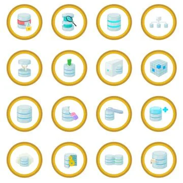 Data base icon circle Stock Illustration