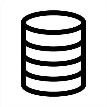 Data base line icon vector illustration isolated on white background Illustrazione stock