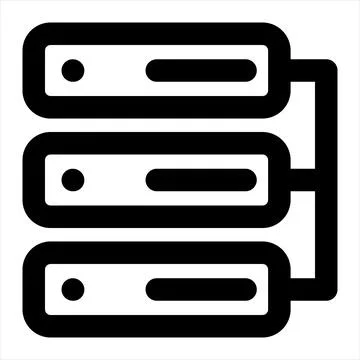 Data base line icon vector illustration isolated on white background Illustrazione stock