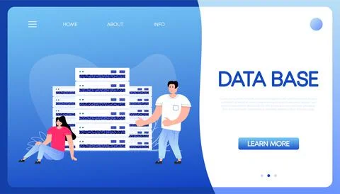 Data base people, great design for any purposes. Cloud technology. Digital bank Illustrazione stock